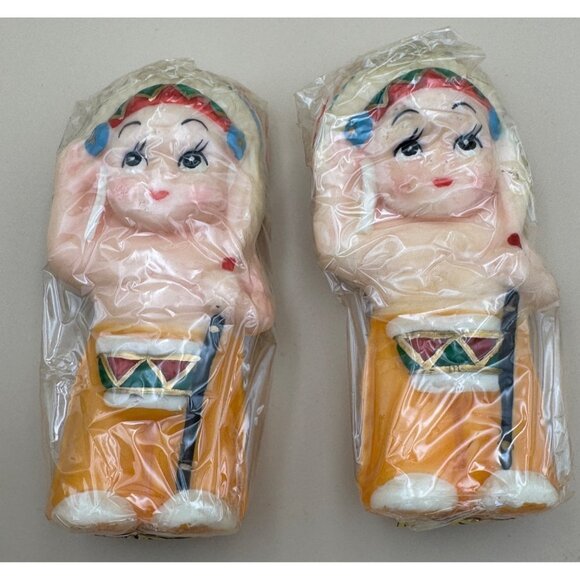 Vintage 1965 Capri Thanksgiving Decor Candles NIB Native American Indian - Picture 4 of 11